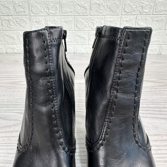 Franco Sarto Ankle Boots WMNS 5.5M Black Leather Side Zip Stiletto Pointed Toe - Picture 8 of 11
